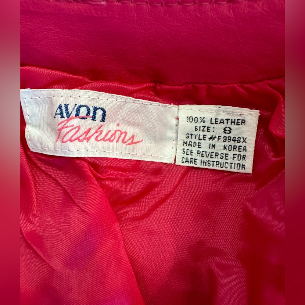 Avon Fashions Vintage Pink Leather Jacket - Picture 9 of 10